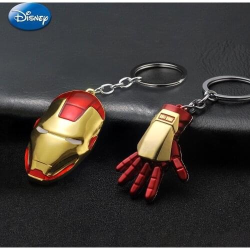 Marvel Iron Man Keychain Key Ring Avengers Movie Cosplay Charm Infinity Gauntlet Key Holder Pendant Accessories Toys Kids Gift