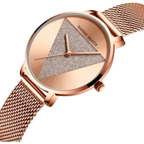 Ladies Fancy Bling Tringle Starry Sky Face Japanese Quartz Movement 33mm Girls Watches Womans Gift