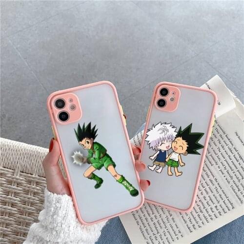 Anime Hunter Hunters Phone Case For iPhone 12 11 Mini Pro XR XS Max 7 8 Plus X Matte transparent Pink Cover