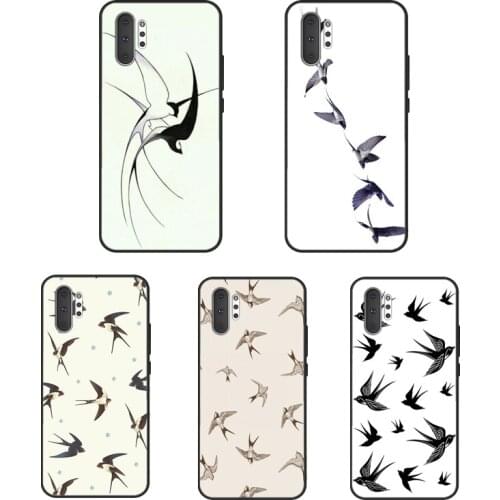 Swallow Collage Pattern Case Cover For Samsung Galaxy S21 S20 Ultra Note 20 S8 S9 S10 Note 10 Plus S20 FE Coque