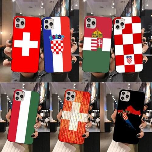 Hungary switzerland croatia flag Phone Case for iphone 12 pro max mini 11 pro XS MAX 8 7 6 6S Plus X 5S SE 2020 XR case