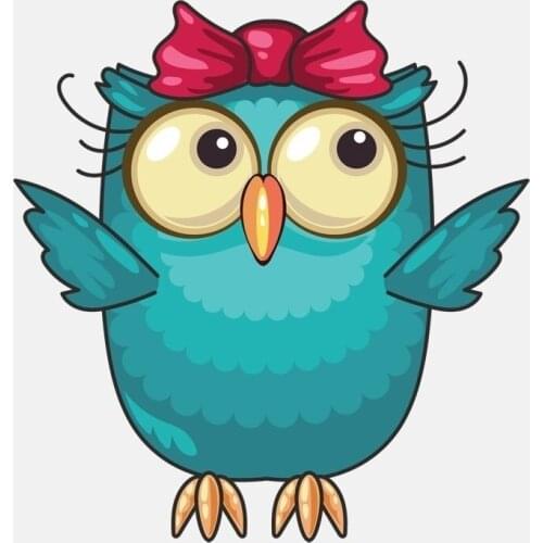 Colored Personalized Pretty Owl Wearing A Bow PVC Car Sticker Vinyl High Quality Waterproof Scratch-Proof Sticker Kk13*13cm
