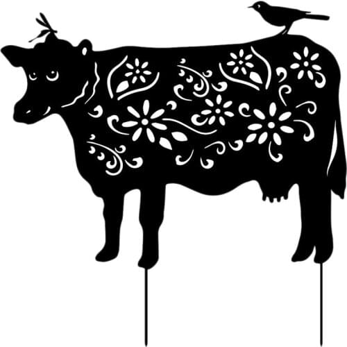 Garden Animal Metal Stakes Cow Yard Art Decoration Lawn Ornaments Yard Garden Decoration
