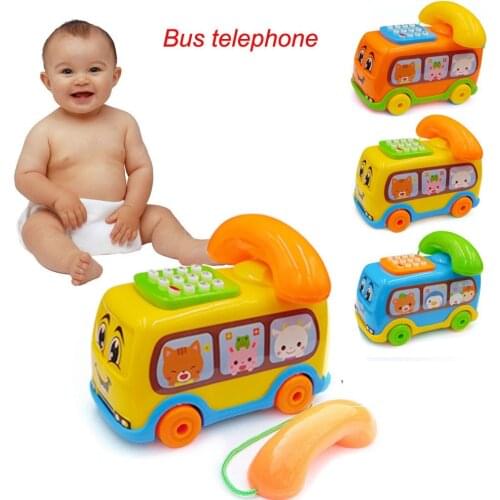 Baby Toys Music Cartoon Bus Phone Educational Developmental Kids Toy Gift Children Early Learning Exercise Baby Kids Game