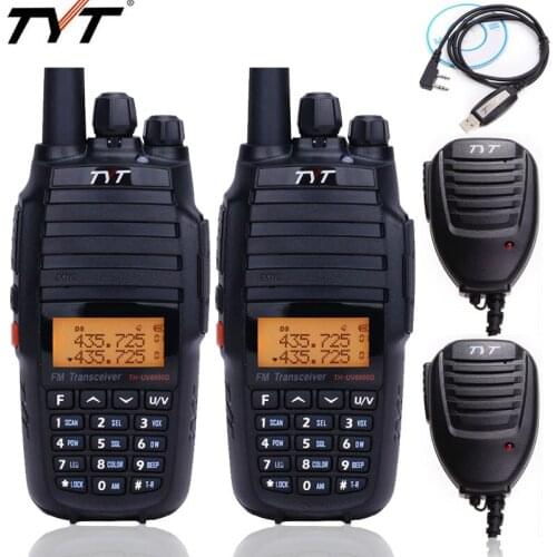 2Pcs TYT TH-UV8000D Walkie Talkie Cross Band Repeater Dual Band VHF UHF 10Watts Radio Communicator 10 km 3600mAh Portable Radio
