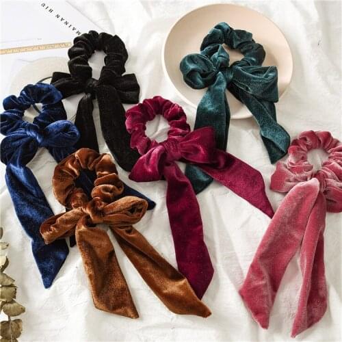Flannel hair ring hair accessories autumn and winter new big bow velvet large intestine ring ladies head accessories