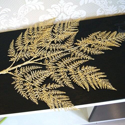 Simulation Gold Leaf Maple High imitation Artificial Leaf Artificial Flower Decorative Silk Foliage Leaf Plastic DIY 1pcs
