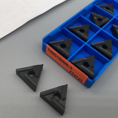 10PCS TNMG160404 L S FT4125 High Quality external metal lathe tool Carbide Inserts Blade Lathe Cutter Turning Tool for Steel