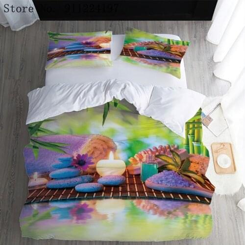 Tea Table Bedding Sets Single Double Queen King Size Duvet Cover Sets Candle Printing Bedclothes Microfiber Bedroom Sets