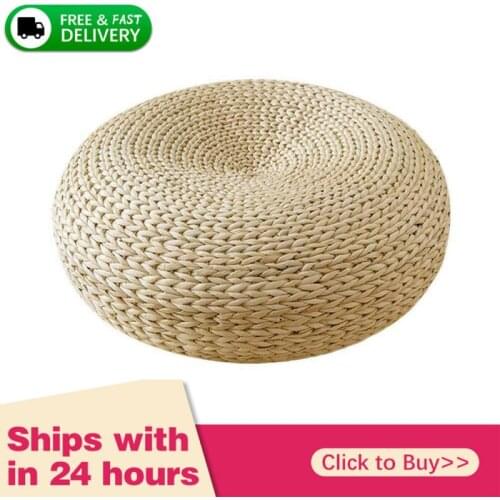 Round Straw Weave Seat Cushion Tatami Meditation Futon Handmade Pillow 40*15 Cm Yoga Chair Japanese Style Seat Floor Mat