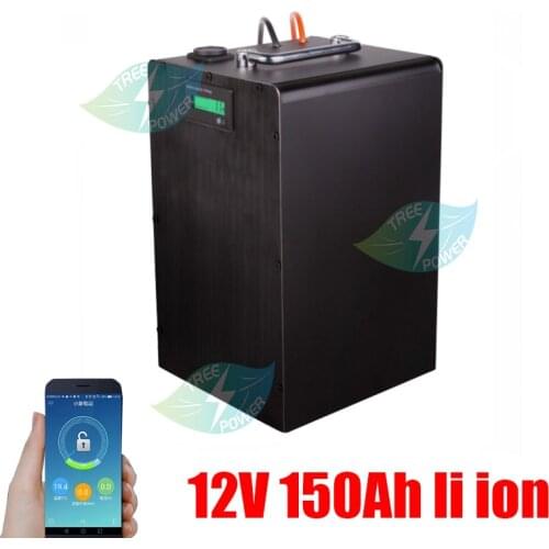 12v 150ah lithium ion Rechargeable bateria 12V li ion with BMS for Inverter solar energy Trailer +10A charger