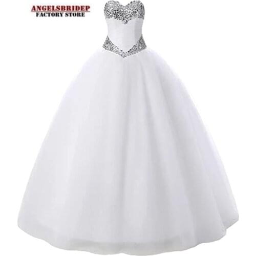 Fashion Sweetheart Ball Gown Quinceanera Dresses Sparkly Crystals Vestidos De Quinceañera Birthday Princess Party Gowns Lace-up