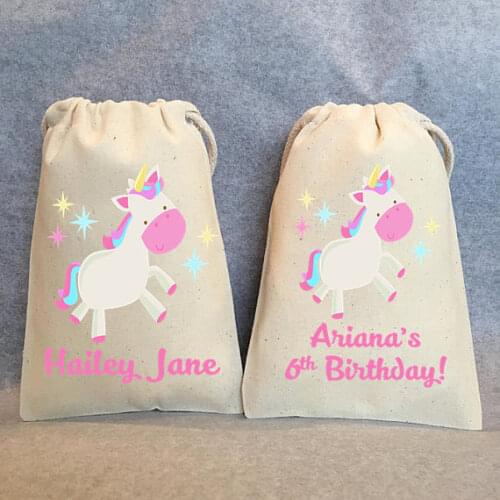 Custom flying unicorn kids birthday party Candy pouches thank you gift bags wedding Bachelorette Hangover recovery Survival Kit