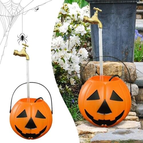 Halloween Flowing Spout Watering Can Floating Faucet Water Fountain Kits Halloween Pumpkin Garden Decor Floating Faucet Fountain