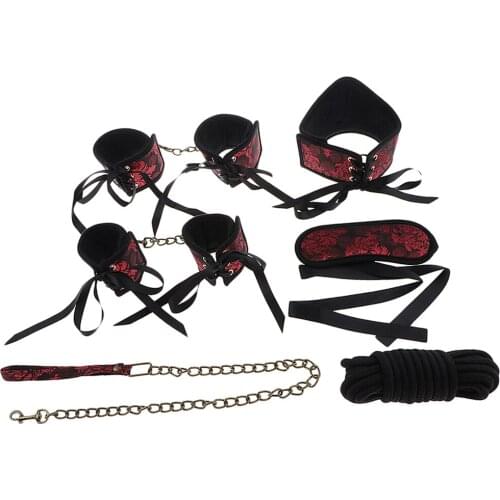 5 pcs/set Adjustable Nylon Handcuffs Wrist Ankle Cuffs Restraint Accessories Bondage Gear SM Products
