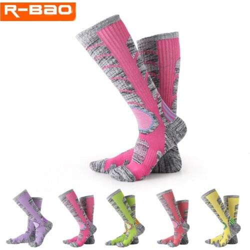 R-BAO 1 Pair Autumn Winter Outdoor Mountaineering Hiking Ski Socks Thicken Warm Sports Socks Breathable Wear-Resisting Socks