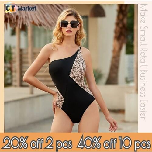 One Piece Swimsuit Women Leopard Swimwear Sexy Swimming Bodysuit with Pad 2021 Holiday CTYY03699