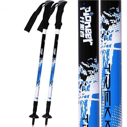 2 Pcs Carbon Fiber Trekking Poles Ultralight Collapsible Walking Sticks Hiking Walking Poles External Lock Nordic Walk 3 Colors