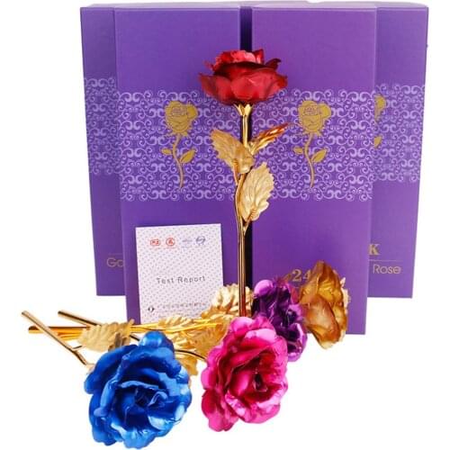 Mothers Day Gifts Mother Birthday Creative Gifts Woman Gifts 24K Artificial Rose Flowers Wedding Decor Lover Rose Wedding