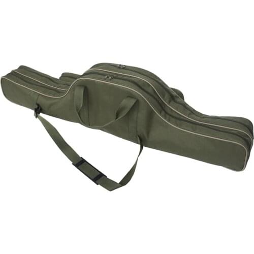 Portable Multifunction Oversized Fishing Bag Carrier Canvas Fishing Rod 2Layer Canvas Sea Carrier Fishing Rod Pole Tackle bolsa