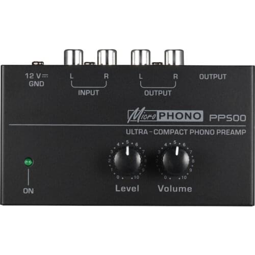 PP500 Ultra-compact Phone Preamplifier Portable Phono Preamp Bass Treble Balance Volume Tone EQ Control Board with Power Adapter