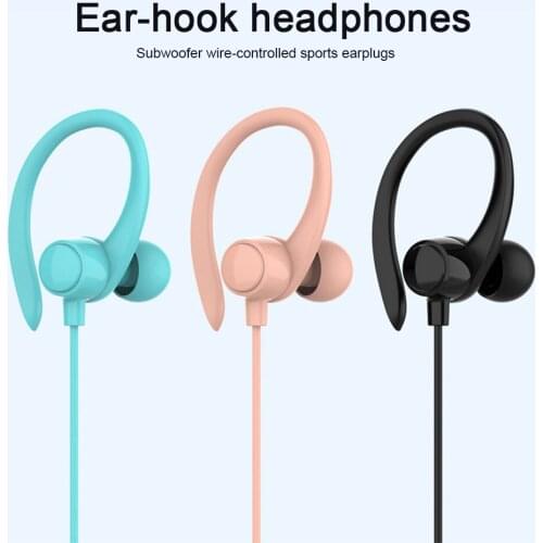 3.5mm Wired Headset HiFi Bass Stereo Gaming Earphone Ear Hook With Mic Noise Cancelling Sports Earphones For Xiaomi Huawei