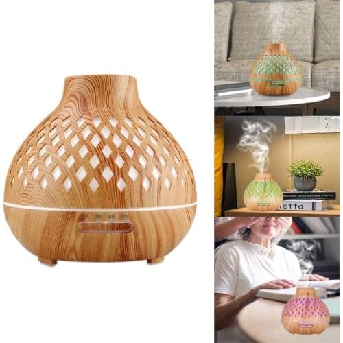 EAS-Essential Oil Diffuser, Cool Mist Waterless Auto Shut-Off, Remote Control,4 Timer Settings, 7 Color LED Lights