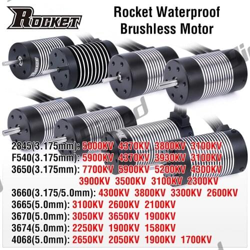 Rocket 2845 F540 3650 3660 3665 3670 3674 4068 Waterproof Brushless Sensorless Motor for Traxxas WLtoys 10428 12428 1/12 RC Car