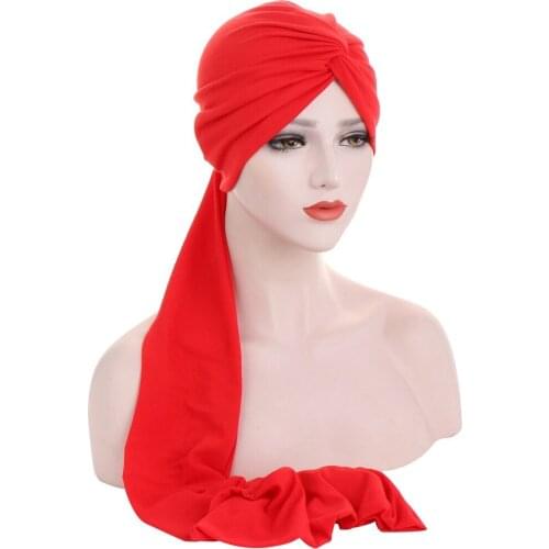 Muslim Women Inner Hijabs Hats Fashion Women Plain Scarf Hijabs Caps Beanie Cap Turban Hat Caps Bonnet India Cap 6 Colors
