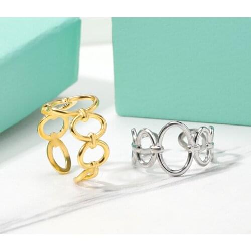 Fashion Geometry Hollow Ring For Women Girl Jewelry Simple Open Oval Adjustable Ring Temperament Hip hop Party Accessories bff