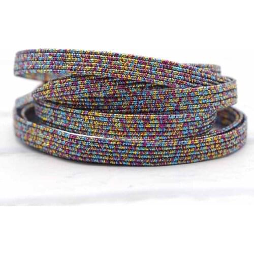 1 Pair Elastic Shoelaces Flat Shoe Yellow Blue Pink 3 Color Mix Metal String Laces Kids Adult Rubber Sneakers Lacet