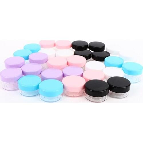 1PC 10g 15g 20g Portable Plastic Cosmetic Empty Jars Clear Bottles Eyeshadow Makeup Cream Lip Balm Container Pots