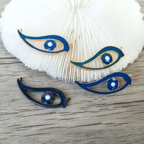 10 Pcs Eye Style Double Bails Connector CZ zircon Micro pave crystal Charm DIY Bracelet necklace Jewelry making CT221