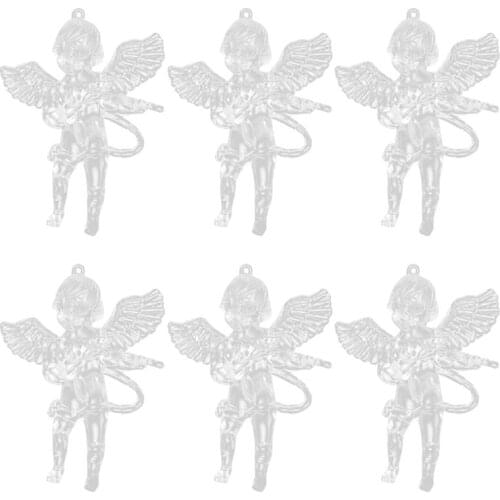 12pcs Clear Angel Ornament Christmas Tree hanging Pendant Party Accessories DIY Decorations Miniatures