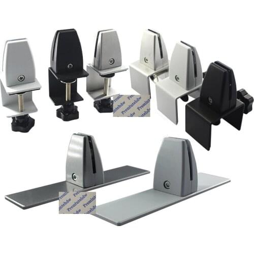 2Pcs/Lot Adjustable Aluminum Alloy Office Desktop Glass Wooden Partion Clamp With Handwheel Tightening