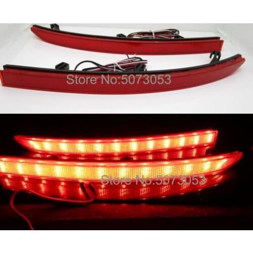 2PCS LED Rear bumper reflector light brake stop rear fog lamp for Volksvagen VW Tiguan 2008-2015 all car