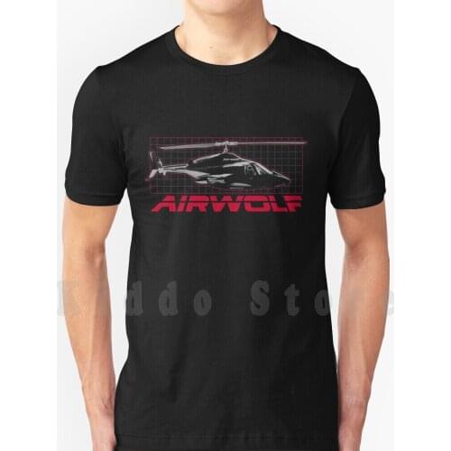 Airwolf T Shirt Men Cotton Cotton S - 6Xl Airwolf 80S Helicopter Knight Rider Retro A Team Eighties Kitt Street Hawk Tv 1980S
