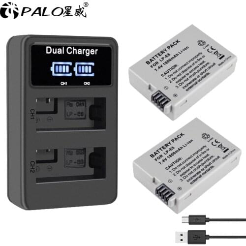 PALO 7.4V 1800mAh LP-E8 LP-E8 LP E8 Camera Battery Bateria For Canon 550D 600D 650D 700D X4 X5 X6i X7i T2i T3i T4i T5i DSLR