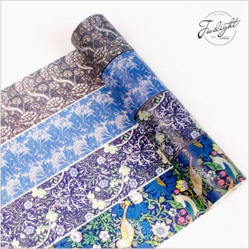50mm William Morris British art floral printing decoration washi tape DIY planner scrapbooking diary album masking tape escolar