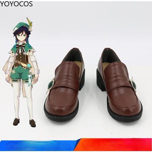 YOYOCOS Game Genshin Impact Venti Cosplay Leather shoes Halloween Costume Mens and womens shoes Venti Accessories