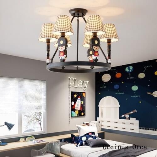 Cartoon Creative Colorful Soldier Chandelier Boys and Girls Bedroom Childrens Room Lantern Cute Pony Chandelier