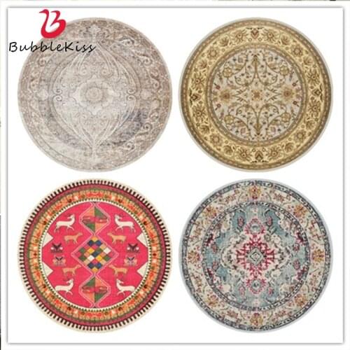 Bubble Kiss American Ethnic Style Round Carpet Bedroom Bedside Area Rugs For Living Room Nordic Home Carpets Coffee Table Rug