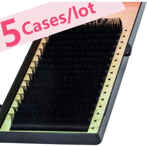 MASSCAKU,16rows/case 8~20mm and mix premium natural synthetic mink individual eyelash extension makeup cilia professional