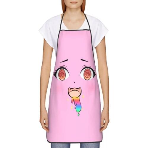 Cartoon Expression Kitchen oil resistant wreath Comic Anime kitchen aprons Cooking accessories for Women 72*52cm