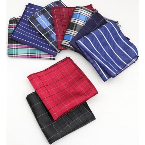 Men Suits Polyester Designer Handkerchiefs Woven Striped Pocket Square Colorful Hankies Business Casual Pockets Hanky