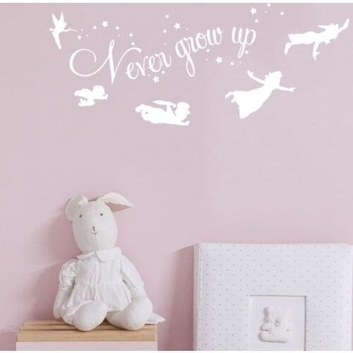 Never Grow Up Wall Decal Girls Room Sticker Home Living Room Decoration Removable A003257