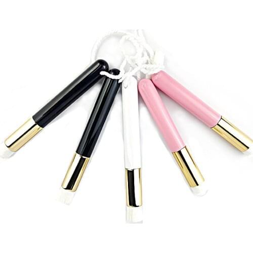 100Pcs New Style Eyelash Makeup Brush Nose Cleaning Black Handle Brush Cleaning Flat Head Brush Nose Washing Convex head Brush