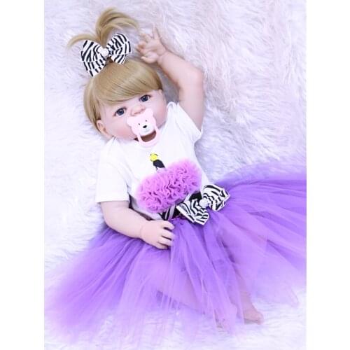 NPKCOLLECTION doll reborn whole silicone reborn baby girl dolls toys gift 22" bebes reborn menina de silicone menina 55
