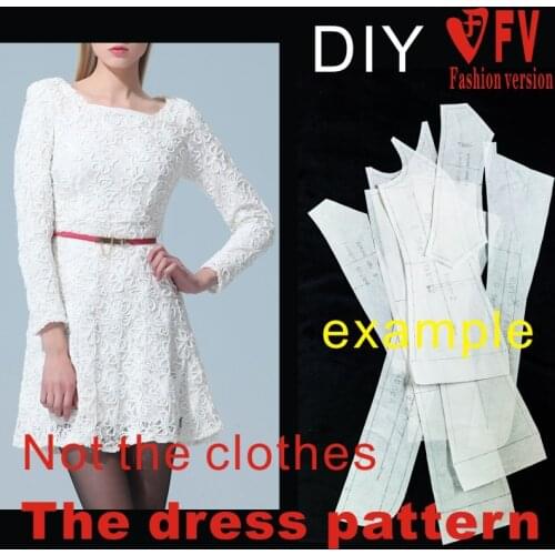 Clothing DIY The dress Dresses Sewing Pattern cutting drawing BLQ-18