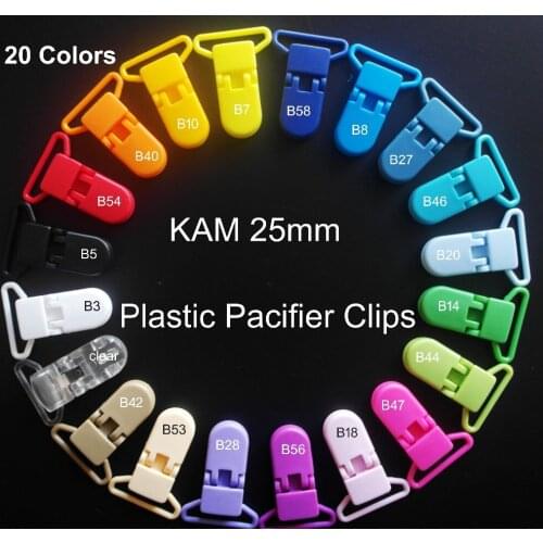 Wholesale 50 Pcs 20 Colors notes SUTOYUEN Plastic Clip Plastic Pacifier Clip Soother Clip Plastic Suspender Clip For Baby 25 mm